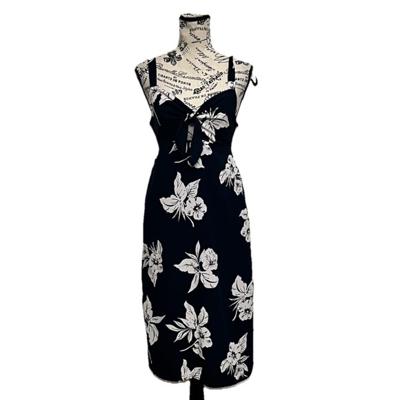 BY TOGETHER MIDI Dress FLORAL HAWAIIN Boho Party Resortwear Casual Party S - Picture 1 of 8